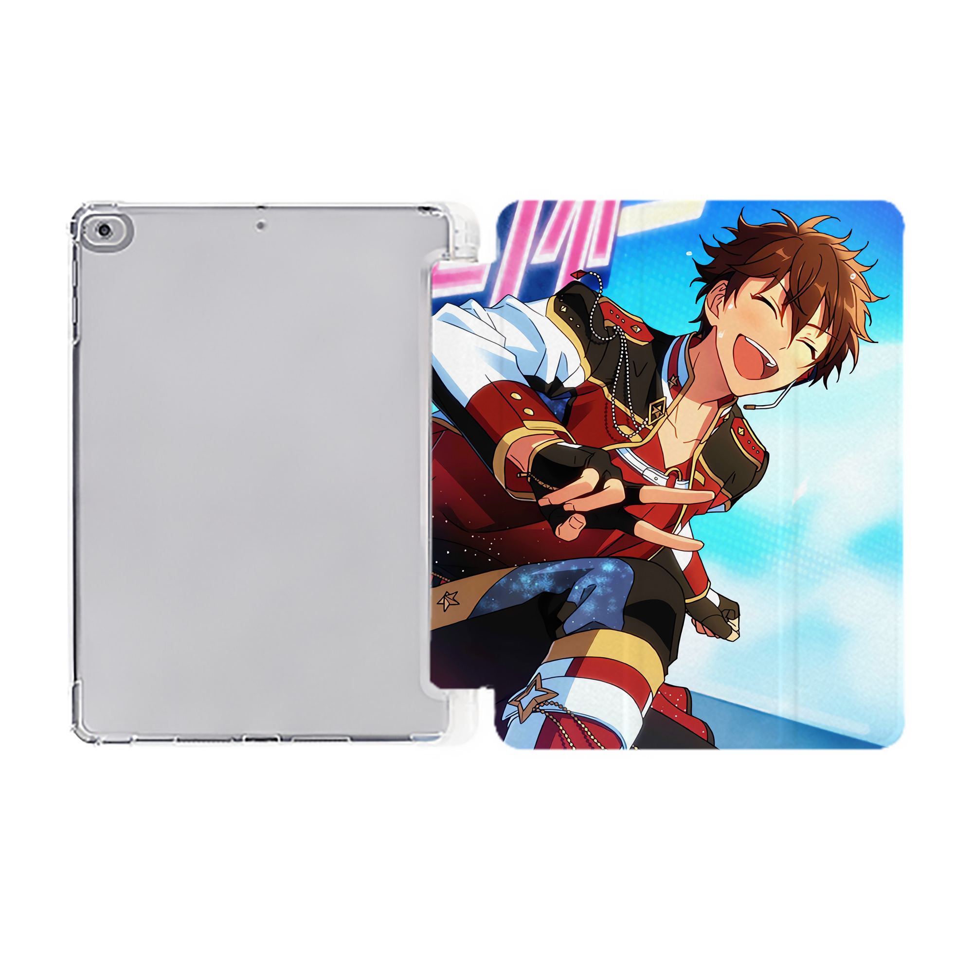 （画像用） あんさんぶるスターズ! Ensemble Stars IPad ケース ペン収納付き 三つ折りスタンド PUレザー×シリコン 対応機種9.5/10.5/10.9インチ